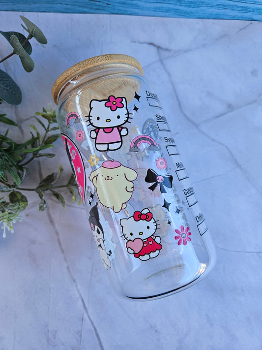 Sanrio friends 16oz glass libbey cup