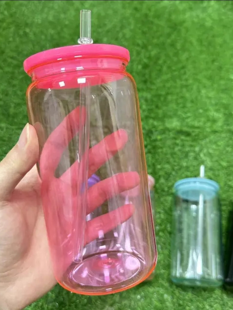 Acrilic  16oz cup with lid and straw